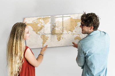 Magnetic board for writing Political World Map