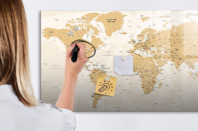 Magnetic board for writing Political World Map