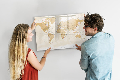 Magnetic board for writing Political World Map