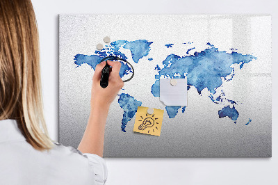 Magnetic board for drawing Watercolor World Map