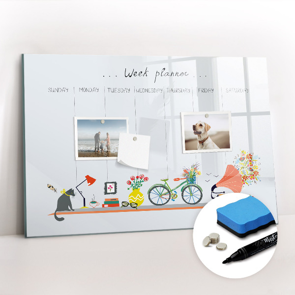 Magnetic dry erase board Weekly Planner