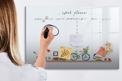 Magnetic board with marker Weekly Planner