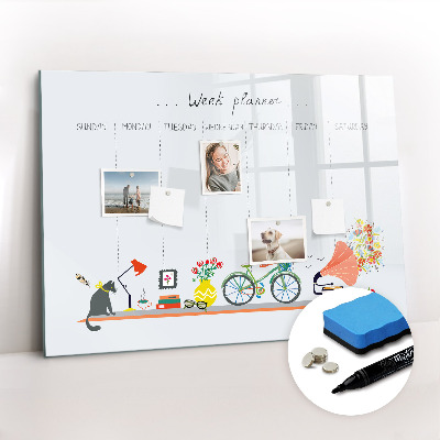 Magnetic board with marker Weekly Planner