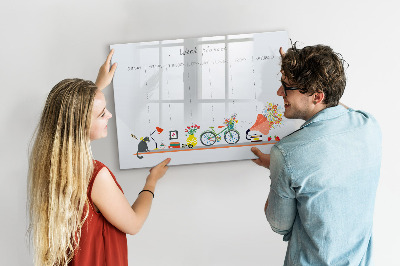 Magnetic board with marker Weekly Planner