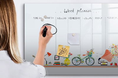 Magnetic board with marker Weekly Planner