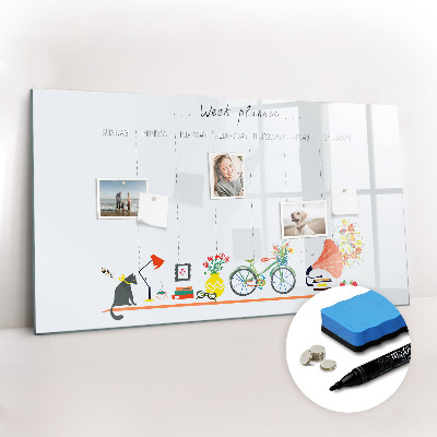 Magnetic board with marker Weekly Planner