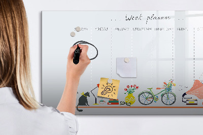 Magnetic board with marker Weekly Planner