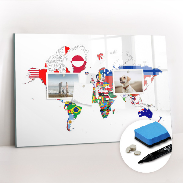 Magnetic dry erase board National Flag Map
