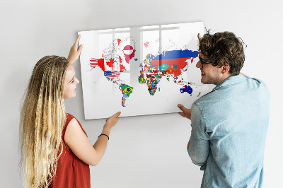 Magnetic dry erase board National Flag Map