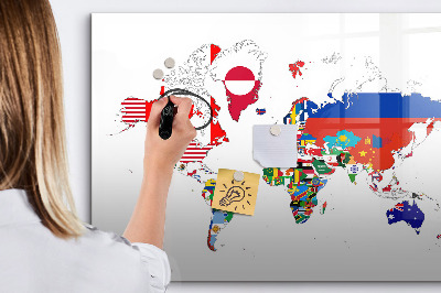 Magnetic dry erase board National Flag Map
