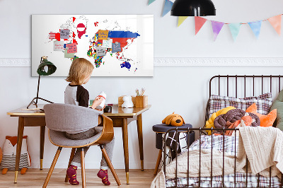 Magnetic dry erase board National Flag Map