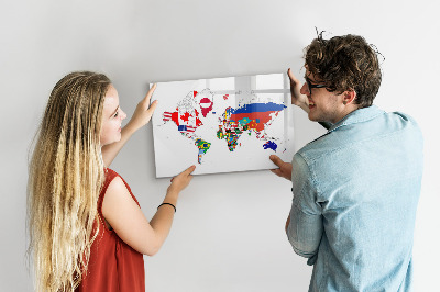 Magnetic dry erase board National Flag Map