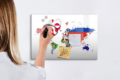 Magnetic dry erase board National Flag Map