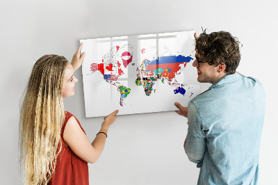 Magnetic dry erase board National Flag Map