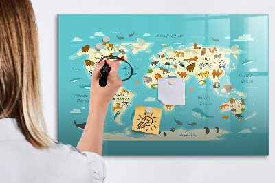 Magnetic board for drawing Animal World Map