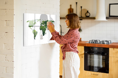 Magnetic board for writing World Map Ecology