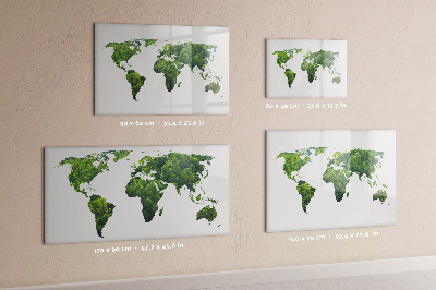 Magnetic board for writing World Map Ecology