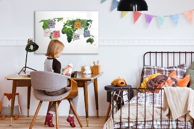 Magnetic board for writing World Map Ecology