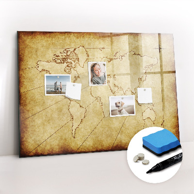 Dry erase magnetic board Old World Map