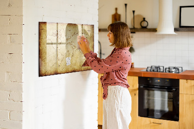 Dry erase magnetic board Old World Map