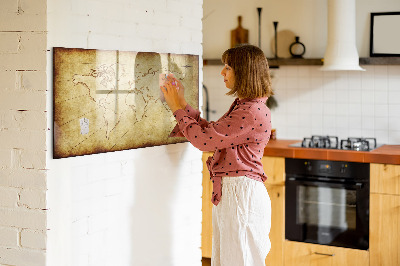 Dry erase magnetic board Old World Map