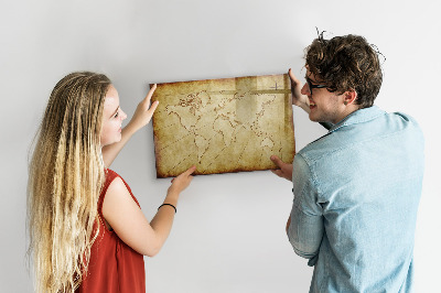 Dry erase magnetic board Old World Map