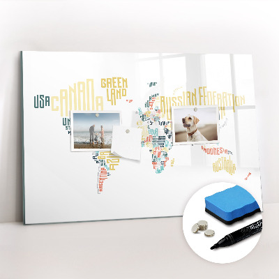 Magnetic dry erase board Country Names
