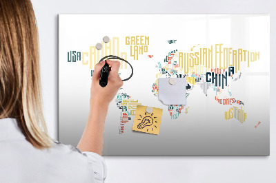Magnetic dry erase board Country Names