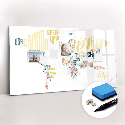 Magnetic dry erase board Country Names