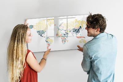 Magnetic dry erase board Country Names