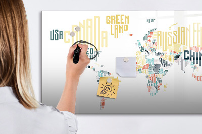 Magnetic dry erase board Country Names
