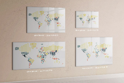 Magnetic dry erase board Country Names