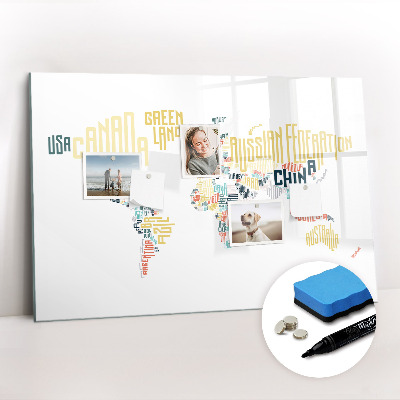 Magnetic dry erase board Country Names