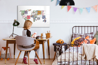Magnetic dry erase board World map bankowy