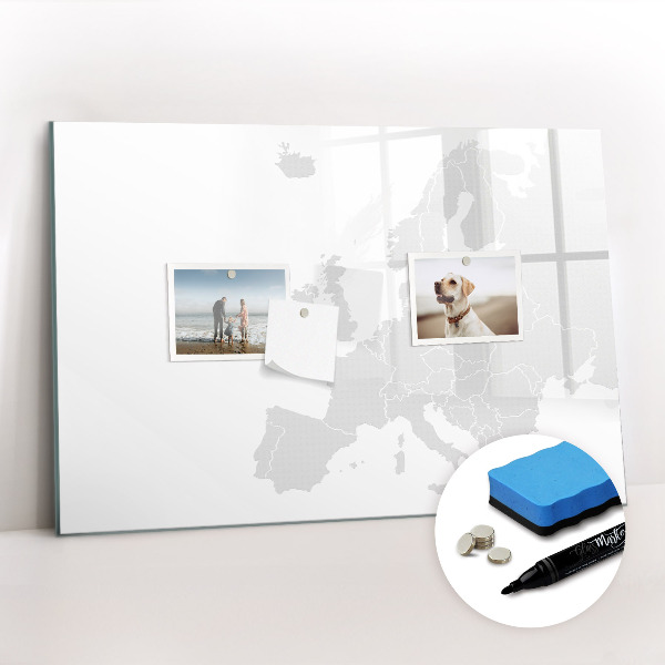 Dry erase magnetic board Map europe