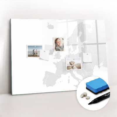 Dry erase magnetic board Map europe
