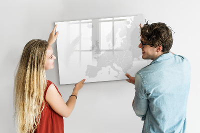 Dry erase magnetic board Map europe