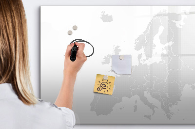 Dry erase magnetic board Map europe