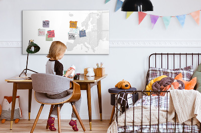 Dry erase magnetic board Map europe