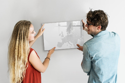 Dry erase magnetic board Map europe