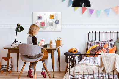 Dry erase magnetic board Map europe