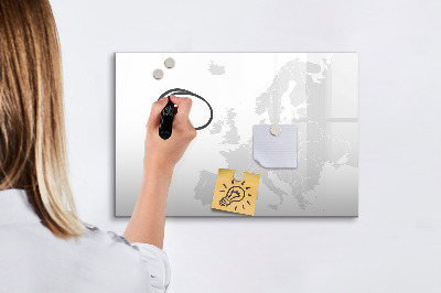 Dry erase magnetic board Map europe
