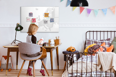 Dry erase magnetic board Map europe