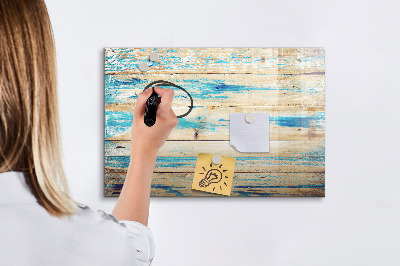 Dry erase magnetic board Scratched wood