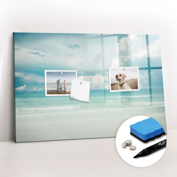 Magnetic board for writing Landscape sea