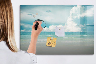 Magnetic board for writing Landscape sea