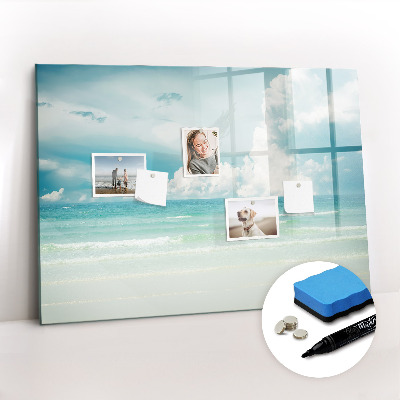 Magnetic board for writing Landscape sea