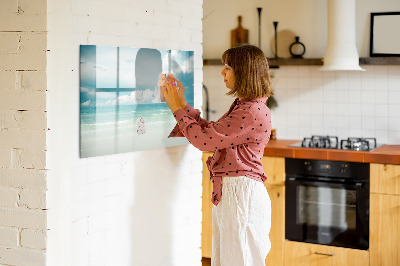 Magnetic dry erase board Landscape sea