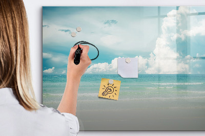 Magnetic board for writing Landscape sea