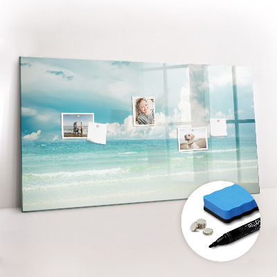 Magnetic board for writing Landscape sea